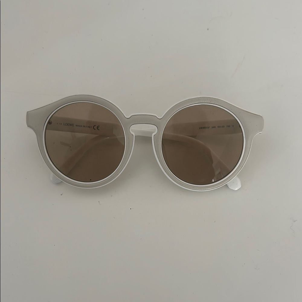 Loewe White and Yellow Retro Glasses with Oversized Design